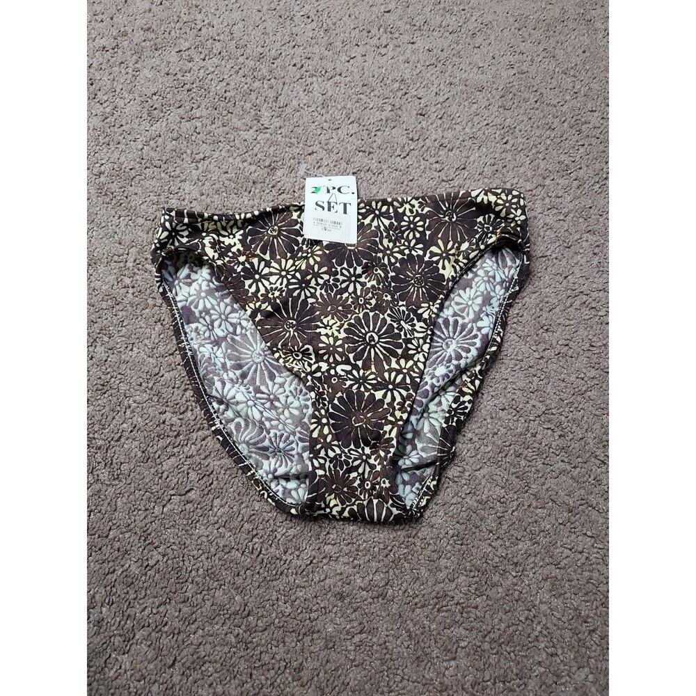 Women's Floral One-Piece Swim - Brown and Cream